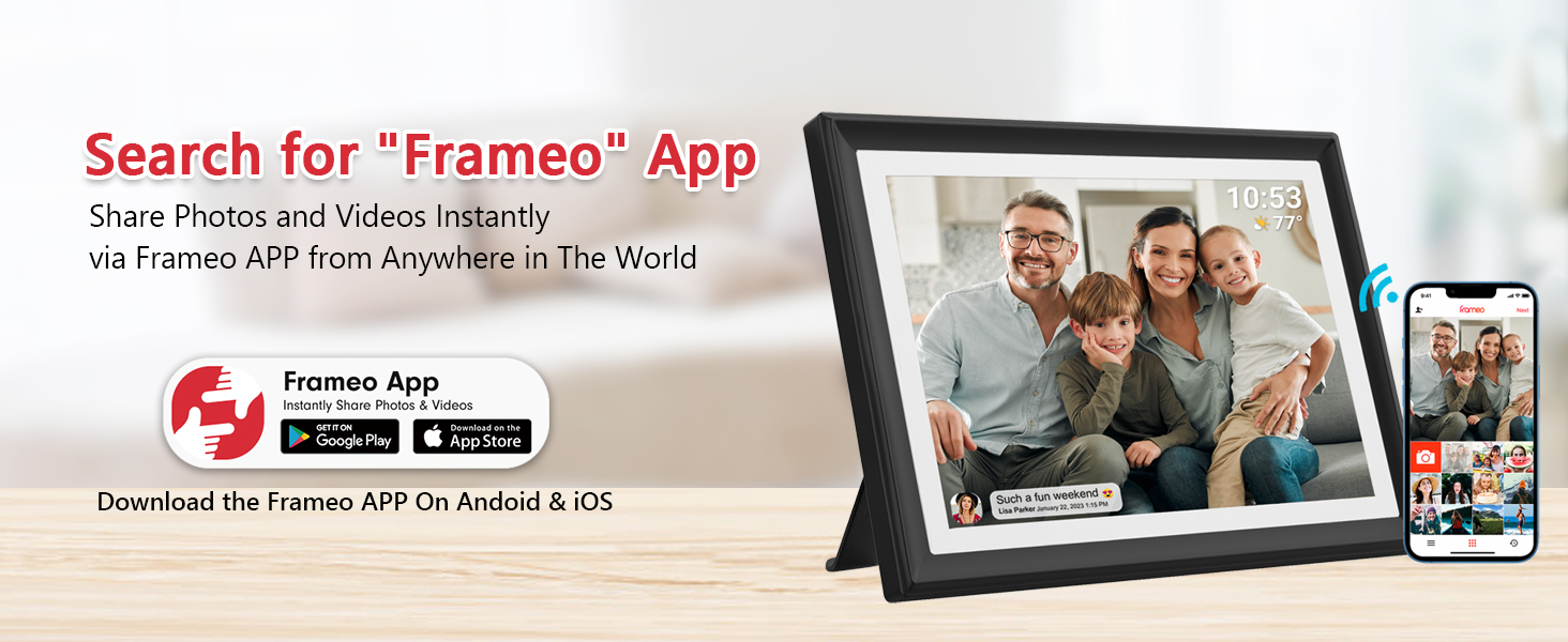 FRAMEO 10.1 Inch Smart WiFi Digital Photo Frame Digital Picture Frame