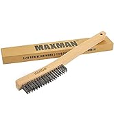 Wire Brush,Heavy Duty Carbon Steel Wire Scratch Brush for Cleaning Rust with 14" Long Curved Beec...