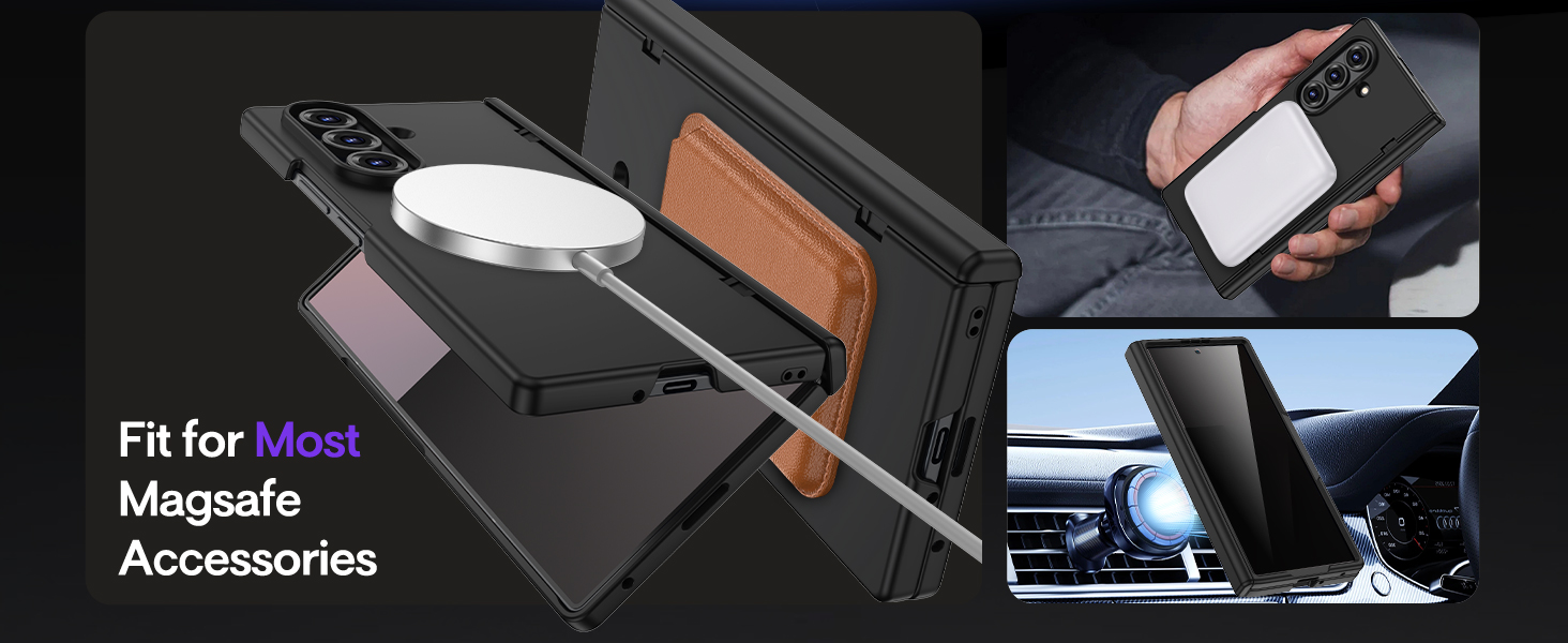 Maxdara for Z Fold 7 Magnetic Case with Belt Clip Holster