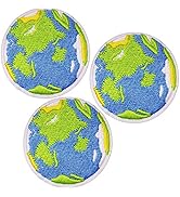 U-Sky Sew or Iron on Patches, 3pcs Green Earth Embroidered Applique Patches for Kids Clothing Iro...