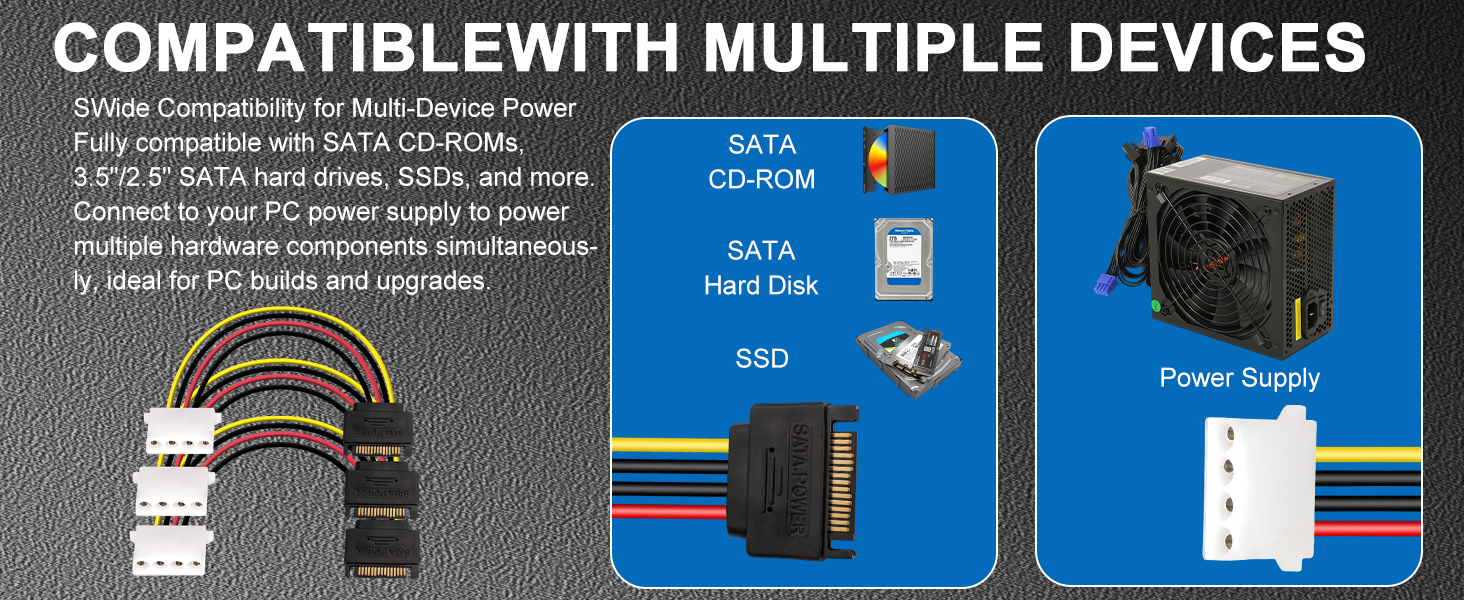 SATA to LP4 Power Cable Adapter