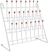 TEHAUX Lab Drying Rack, Space-Saving Lab Beaker and Tube Drying Holder with Non-Slip Red Top, Stu...