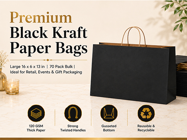 Black kraft Paper Bags
