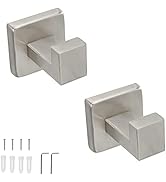 TocTen Bathroom Hook - 2 Pack Square Robe/Towel Hooks, 304 Stainless Steel Rustproof Clothes/Coat...