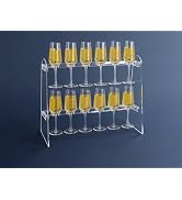 SOVQUEST Acrylic Stemware Rack, 2 Tier 12 Slot Trapezoid Champagne Wine Glass Holder, Modern Dura...