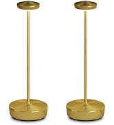FDIDC 2 Pack Rechargeable Cordless Table Lamps, 5000mAh LED Portable Table Light with 3 Color Ste...
