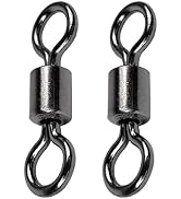 AMSYPORTS High Strength Fishing Swivel Connector Saltwater Freshwater Barrel Swivels Rolling Heav...