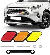 povtii Tri-Color Grille Decor Badge, Personalized Creative Grille Insert Trims, Front Grille Deco...