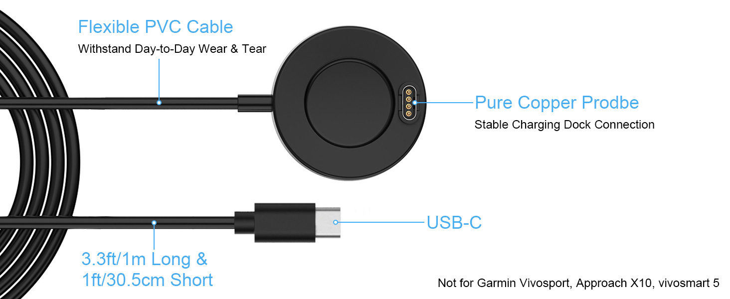 Garmin Vivoactive 3 Fenix 6 Venu usb c Charging Cable Stand Station Forerunner 935 Smartwatch