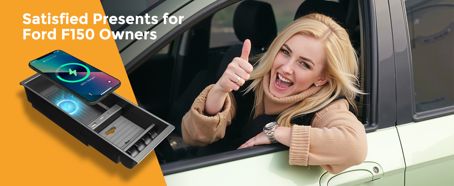 Wireless Charger for F150 2009-2023 2024 2025, Center Console