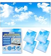 ANGSYLTH 4 Pcs Fluorescent Light Covers - 4 x 2 Feet Covers for Ceiling Lights, Magnetic Light Fi...