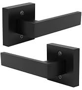 HOSOM Matte Black Dummy Door Handles, Non-Turning Interior Door Handle, Square Lever Door Handle ...