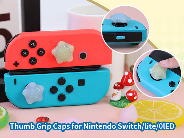 Cute Switch Joycon Thumb Grips Caps, Kawaii 3D Thumbstick Button Joystick Cover
