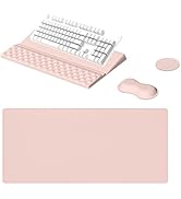 Ospelelf Ergonomic Mouse Pad and Keyboard Stand Wrist Rest Pad Set with Large Mousepad Desk Mat, ...