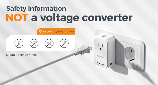 The international travel adapter is not a voltage converter