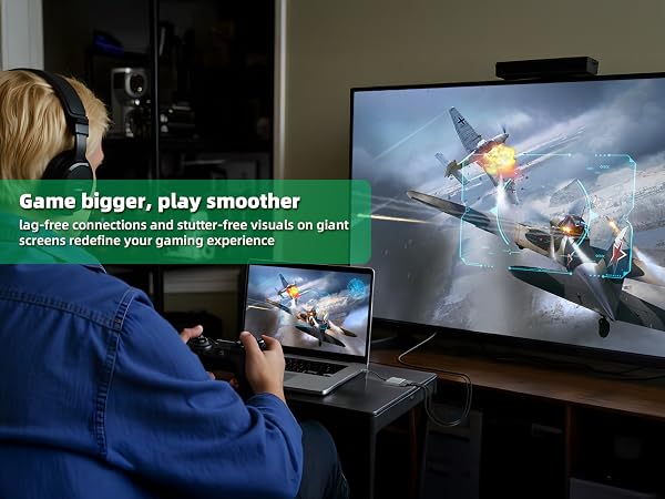 8K@60Hz USB C to DisplayPort 1.4 Adapter Unidirectional, 4K 1200Hz Type C to Display Port Adapter