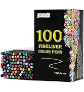 Dyvicl Fineliner Pens, 100 Colors 0.4mm Fineliner Color Pen Set Fine Point Markers Drawing Pens f...