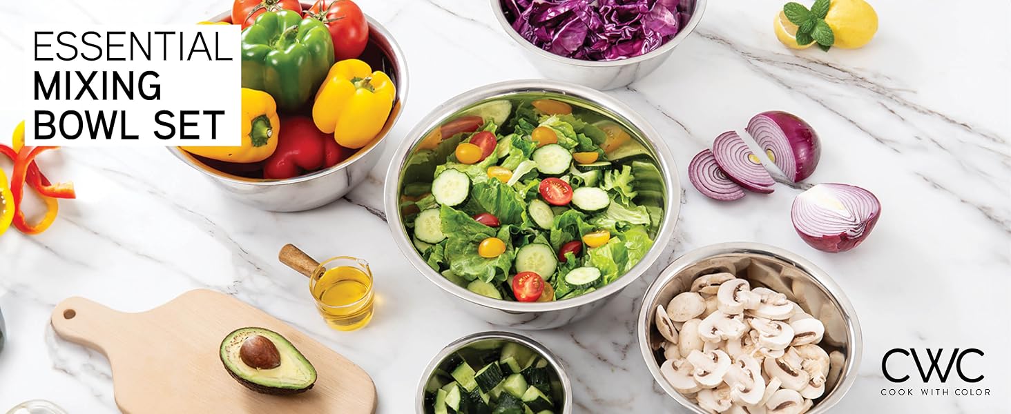 STAINLESS STEEL MIXING BOWLS SET