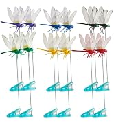 Lidengle Dragonfly Clips 6 Colors Artificial Realistic 3D Dragonflies PVC Dragon Fly Decorative S...