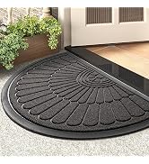 Door Mat Outdoor Indoor Entrance Doormat-Semicircular Durable Rubber Non Slip Front Door Mat for ...