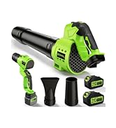 Leaf Blower Cordless with Battery and Charger, Cordless Leaf Blower with Rotatable Body, 2-Pack 2...
