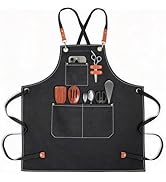 conda Chef Apron, 1 Pack, Cross Back Straps Apron With Pockets for Men Women, 100% Cotton Canvas ...