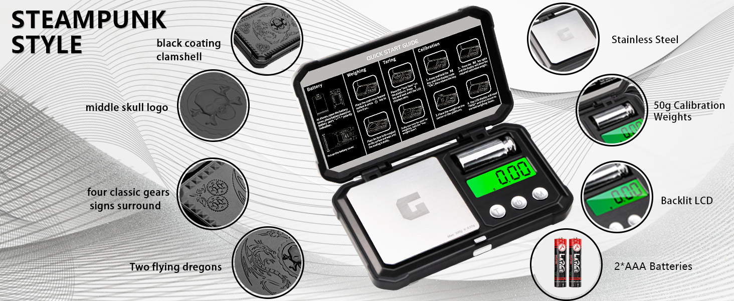 Miniature High-Precision Gold Scale With Punk Design