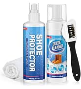 Jevvu Suede Shoe Cleaner Kit, Suede & Nubuck Cleaner with Suede Protector Spray, 4-Sided Brush & ...