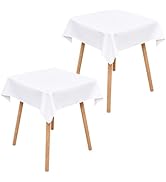 Wolkemer 2 Pack 36x36 Inch Small Square Tablecloth, Washable and Reusable Polyester Fabric Table ...