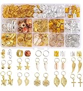 Tecbeauty 236 Pieces Hair Jewelry for Women Braids Rings Cuffs Clips Aluminum Beads Dreadlock Acc...