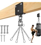 SELEWARE 360° Rotation Punching Bag Hanger 1000LB Capacity Heavy Bag Beam Mount with Stainless St...