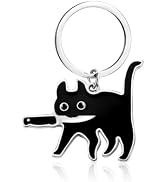 PLwelth Cat Keychain Black Cat Keyring for Women Girls Cute Cat Keychain for Cat Lovers Cat Mom D...
