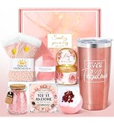Birthday Gifts for Women Spa Pink Gift Baskets for Women Relaxing Gifts Box for Women Self Care P...