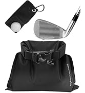 BUMOVE Golf Club and Ball Cleaning Pouch with Attached Towel, Waterproof Cleaning Bag for Cleanin...