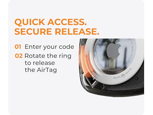 Lock internal mechanism with code access for quick, secure use on luggage, bags, keys, and pets.