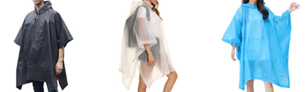 Emergency Rain Coat-Rain Ponchos 2 Packs with Drawstring Hood