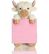 Highland Cow Pop-up Sticky Note Dispenser, Includes 1 Pad of 3x3 in Super Sticky Notes, 100 Sheet...