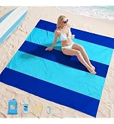 Aroveea Beach Blanket Waterproof Sandproof 78''X81'' Oversized Mat | 100% polyester lightweight m...