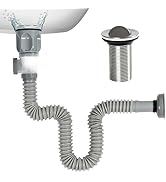 Bathroom Sink Drain Kit, Bathroom Sink Drains with Expandable & Flexible P Trap, Suitable for 1-1...