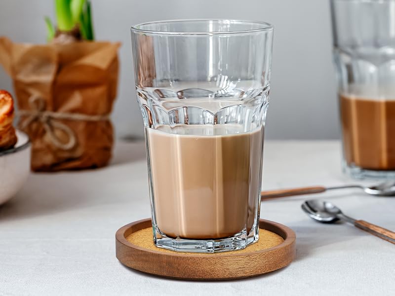 ZOVANO Acacia Wood Cork Coaster Set of 4 Pcs