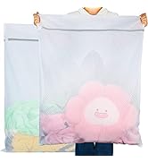 Vivifying Mesh Laundry Bags, 2 Pack Extra Large Honeycomb Laundry Bags Mesh Wash Bags for Coats, ...