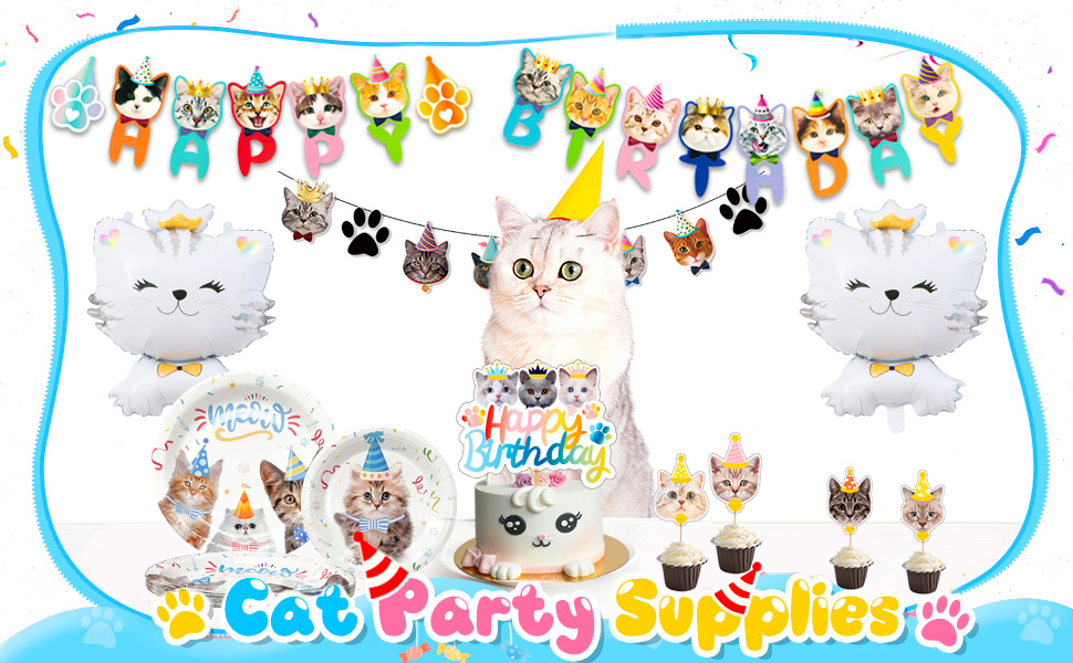 cat birthday party supplies