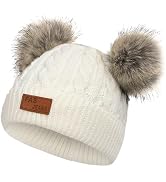 Century Star Toddler Beanie Baby Girls Winter Hat - 6-36 Months Warm Knit Pom Pom Hats for Gils Boys