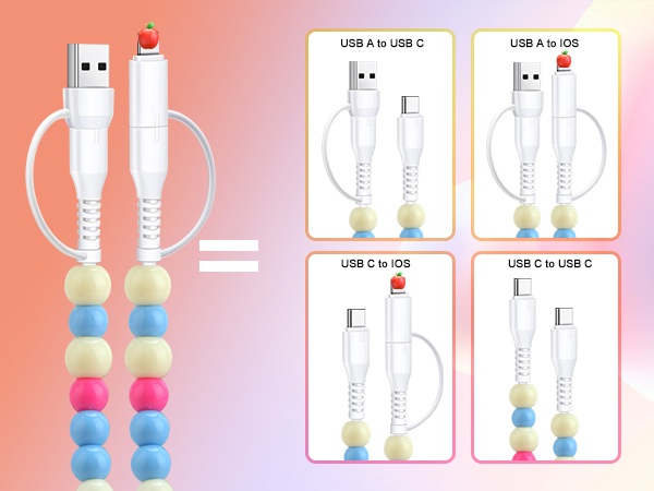 Beaded phone charger for iPhone