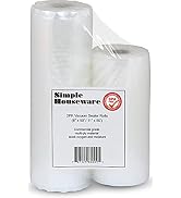 SimpleHouseware Vacuum Sealer Bags Roll Food Sous Vide Bag Roll, 2-Pack (11" x 50' and 8'' x 50',...