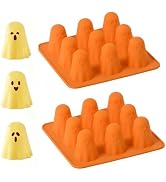 Cute Ghost Silicone Molds 2 Packs – Non-Stick 3D 9-Cavity Chocolate Mold | Applicable to Jelly, G...