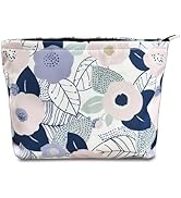 STARDW Aesthetic Floral Makeup Bag Cute Small Cosmetic Bags for Women Girls, Travel Toiletry Bag ...