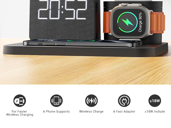 7 in 1 Charging Station for iPhone, Wireless Charging Station