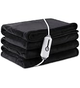 LaffyLo Electric Heated Blanket Full Size 72×84, Breathable & Luxurious Flannel,Soft Warm Gift wi...