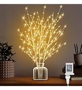 Lighted Birch Branches Plug in with Timer 33IN 180 LED Lights, Twinkling Light Up Birch Tree, DIY...
